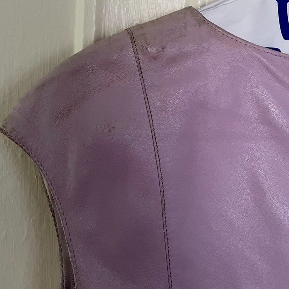 RARE Emilio Pucci Leather Lilac Shift Dress - Picture 7 of 13